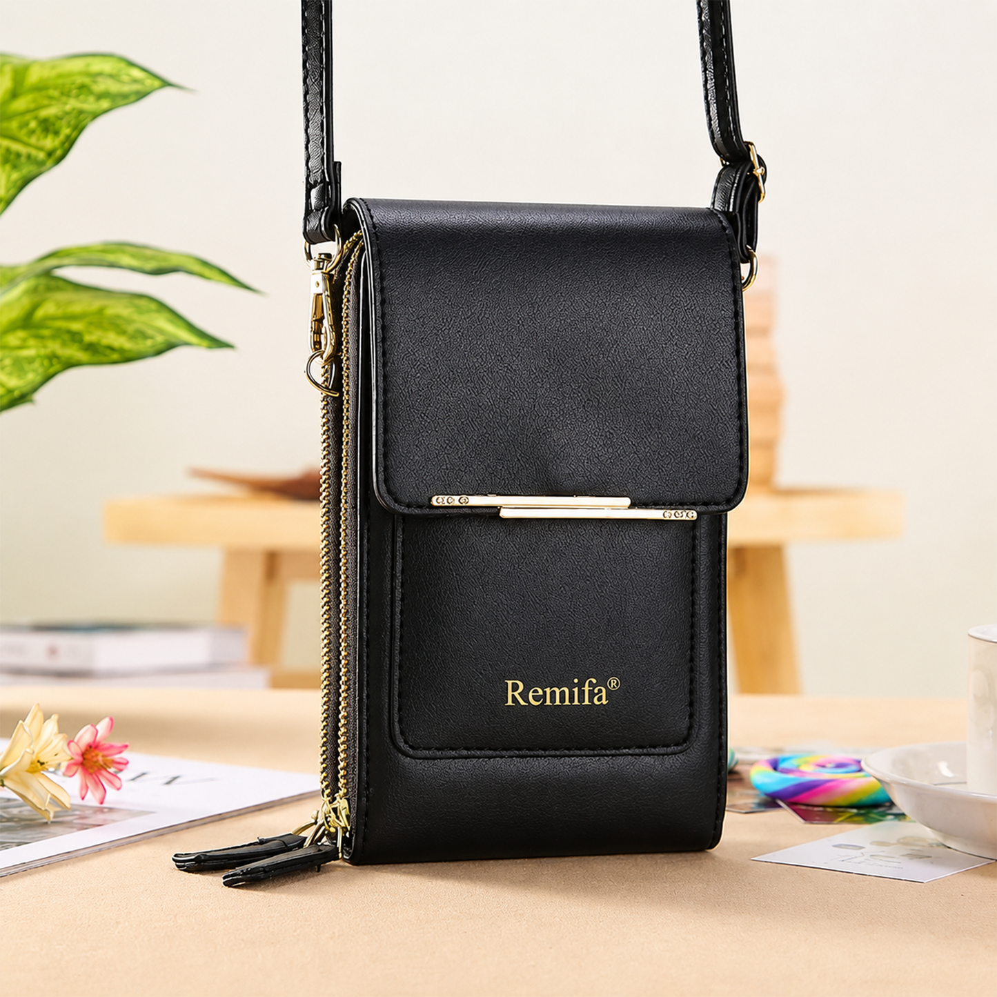 ✨✨残り3時間限定：Remifa®が50％OFF 2026年トレンド｜上品でミニマルなレディース向けタッチ操作対応スマホショルダーウォレット